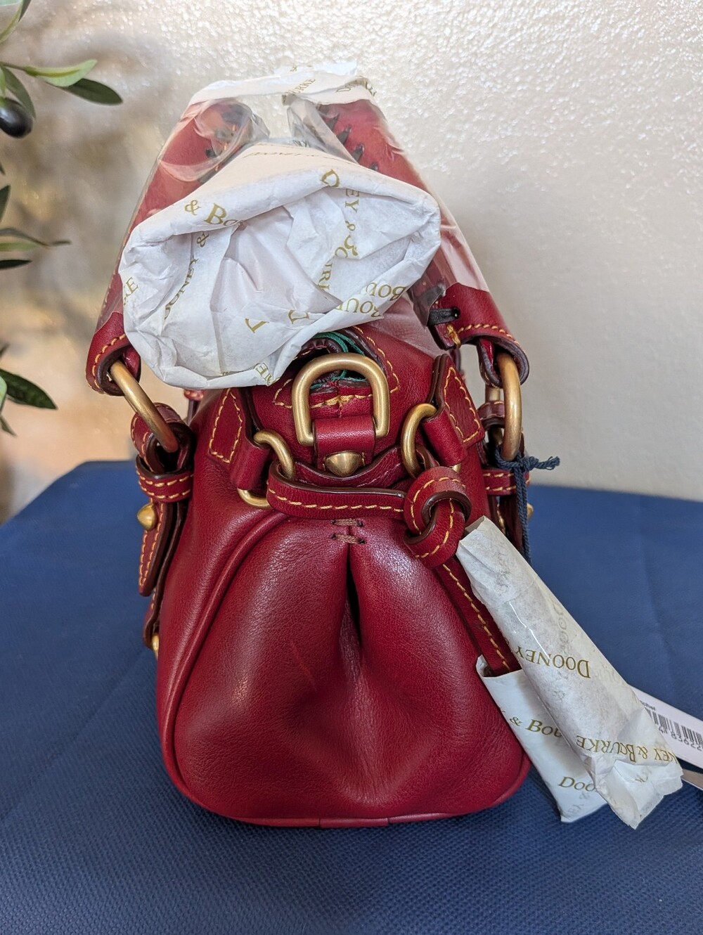 Gorgeous! NWT Dooney & Bourke Florentine Leather Satchel in BORDEUX - Picture 6 of 10